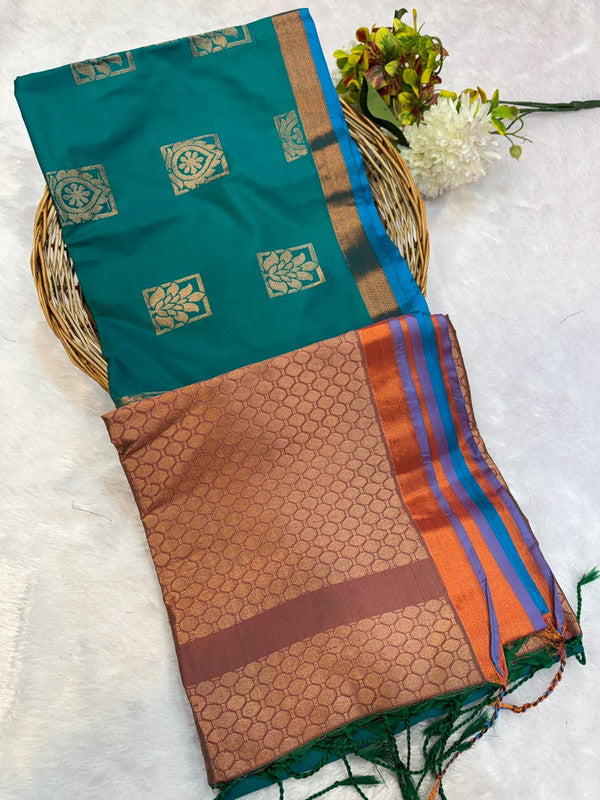 Offer Soft Silk Saree with elegant zari work for women