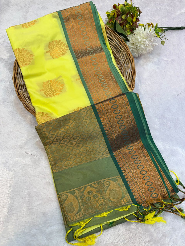 Offer Soft Silk Saree with elegant zari work for women