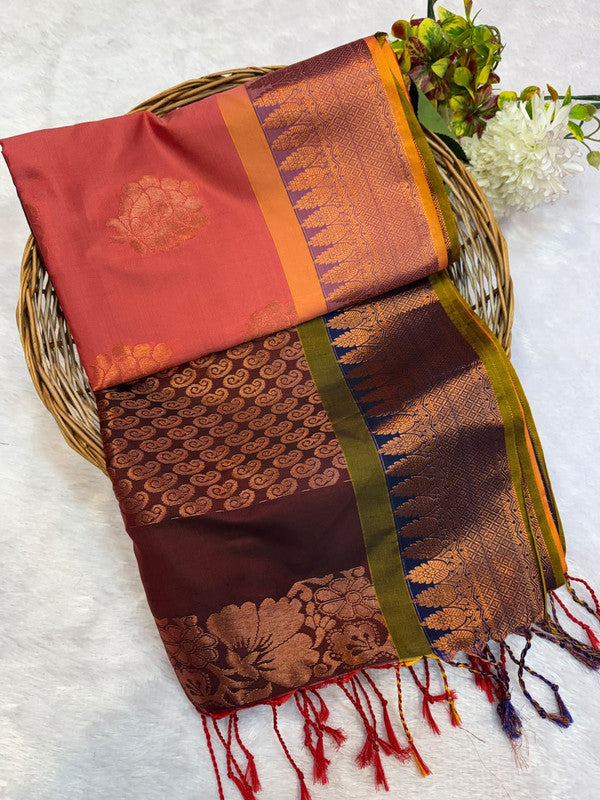 Offer Soft Silk Saree with elegant zari work for women