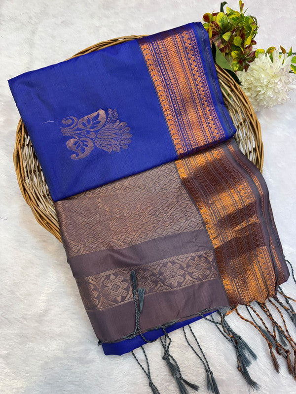 Offer Soft Silk Saree with elegant zari work for women