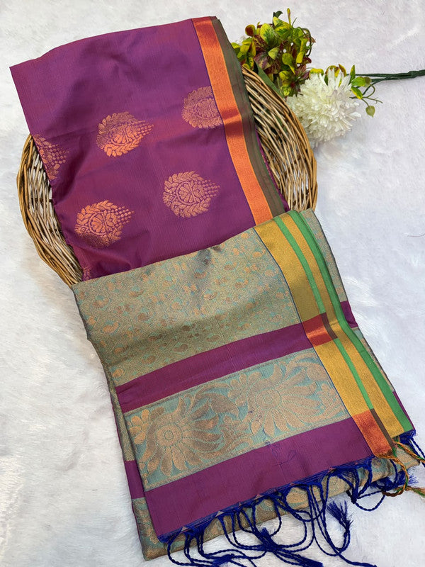 Offer Soft Silk Saree with elegant zari work for women