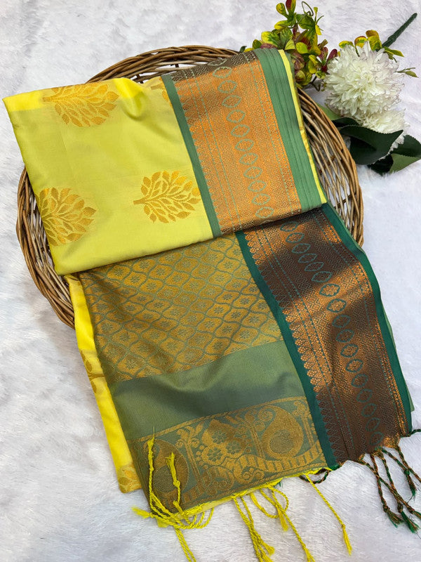 Offer Soft Silk Saree with elegant zari work for women