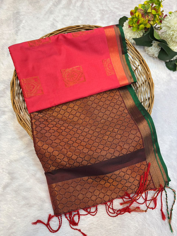 Offer Soft Silk Saree with elegant zari work for women
