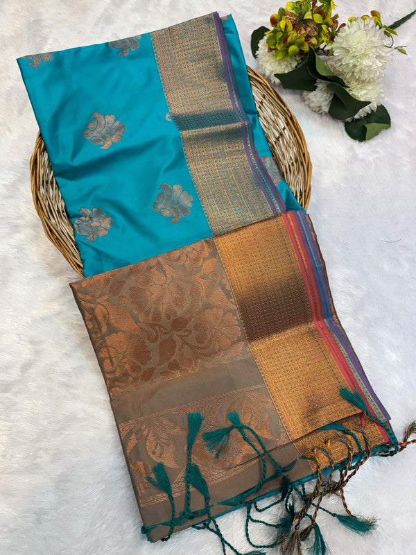 Offer Soft Silk Saree with elegant zari work for women
