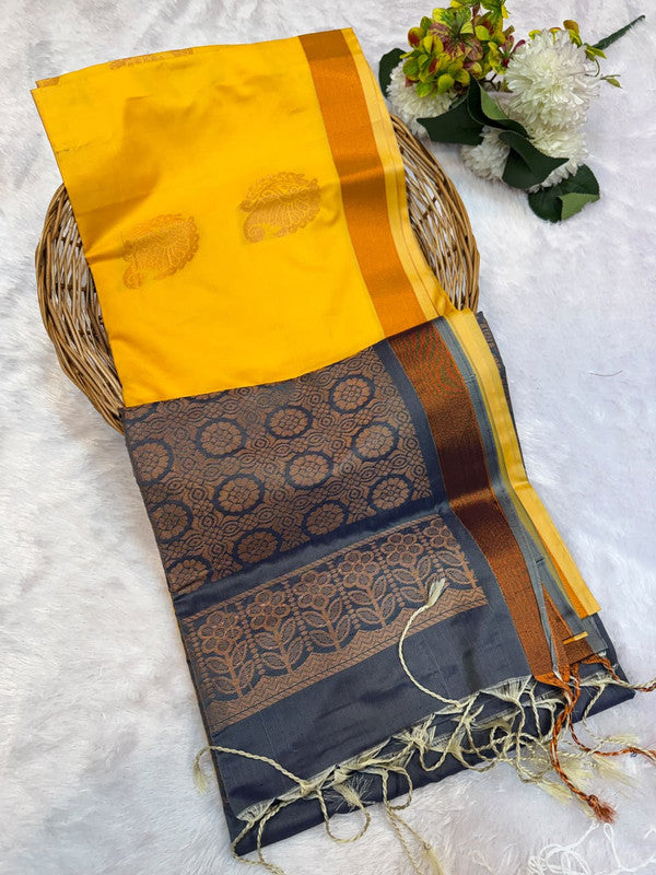 Offer Soft Silk Saree with elegant zari work for women