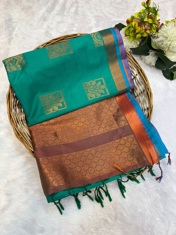 Offer Soft Silk Saree with elegant zari work for women
