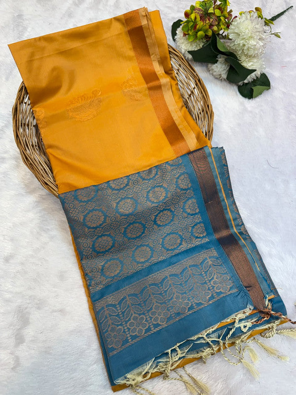 Offer Soft Silk Saree with elegant zari work for women