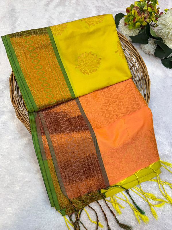 Offer Soft Silk Saree with elegant zari work for women