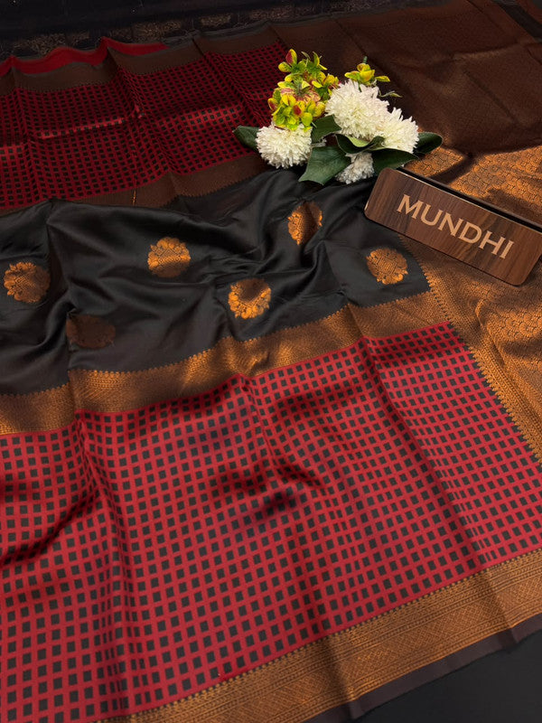  Checked Pavishna Saree in soft silk type fabric with elegant zari work