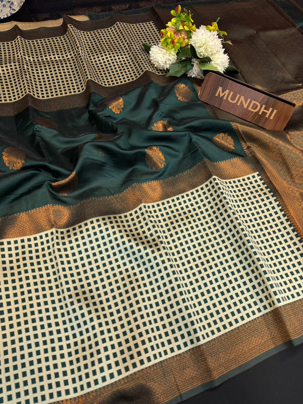  Checked Pavishna Saree in soft silk type fabric with elegant zari work