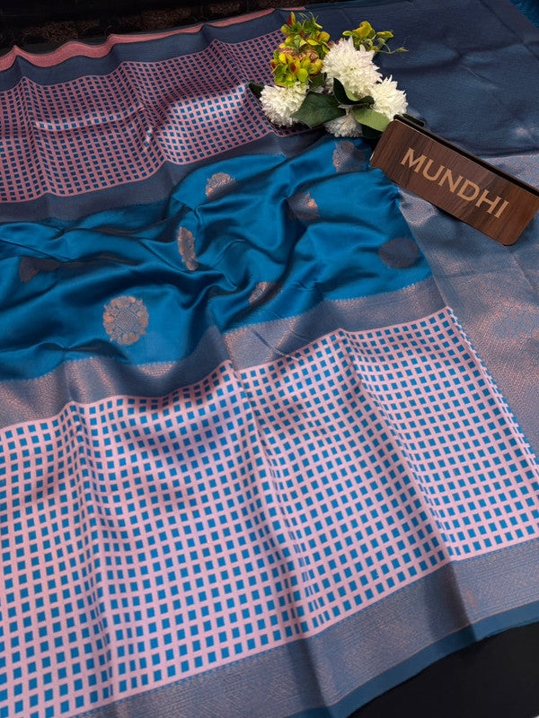  Checked Pavishna Saree in soft silk type fabric with elegant zari work