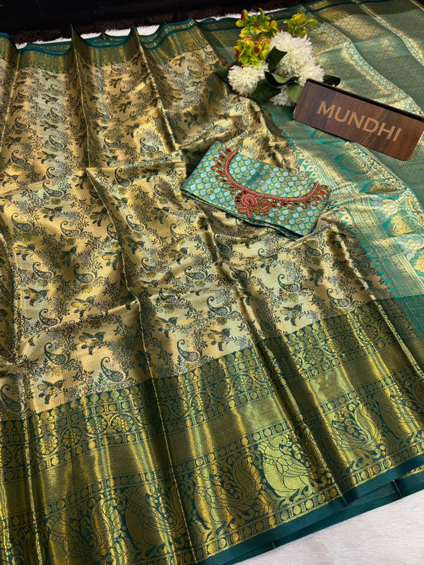 Dharmavaram Inspired Tissue Saree with Kathli work for women