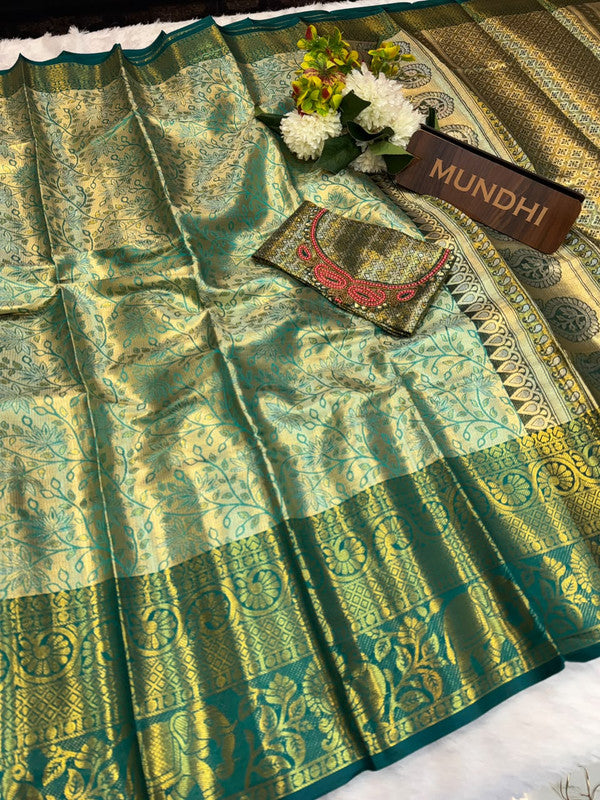 Dharmavaram Inspired Tissue Saree with Kathli work for women