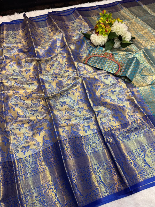 Dharmavaram Inspired Tissue Saree with Kathli work for women