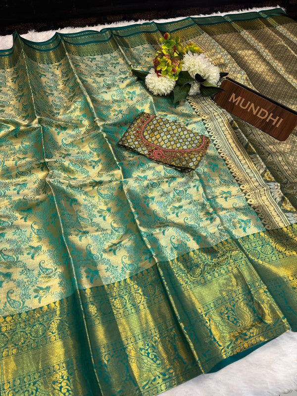 Dharmavaram Inspired Tissue Saree with Kathli work for women