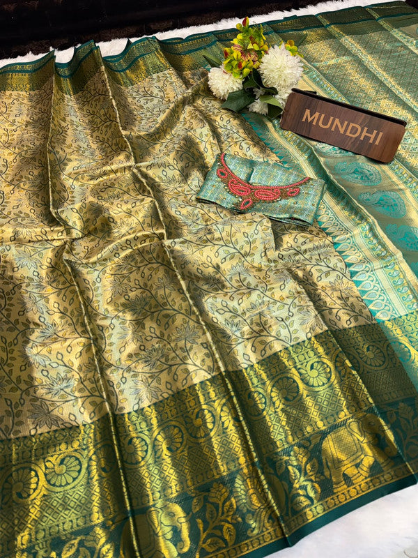 Dharmavaram Inspired Tissue Saree with Kathli work for women