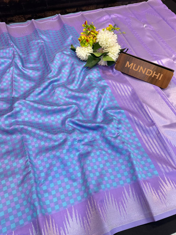  Checked Pavishna Saree in soft silk type fabric with elegant zari work