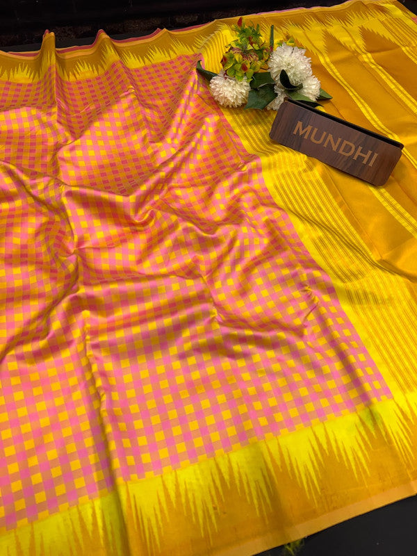  Checked Pavishna Saree in soft silk type fabric with elegant zari work