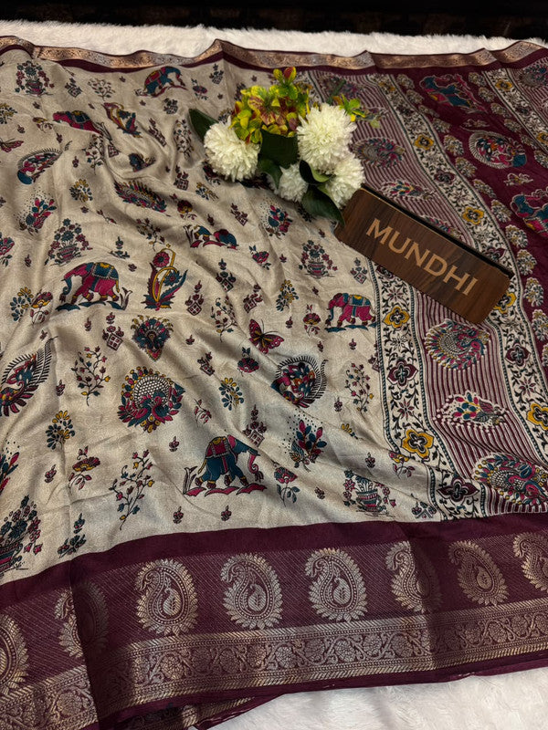 Sahher Fancy Silk Saree featuring elegant traditional zari work