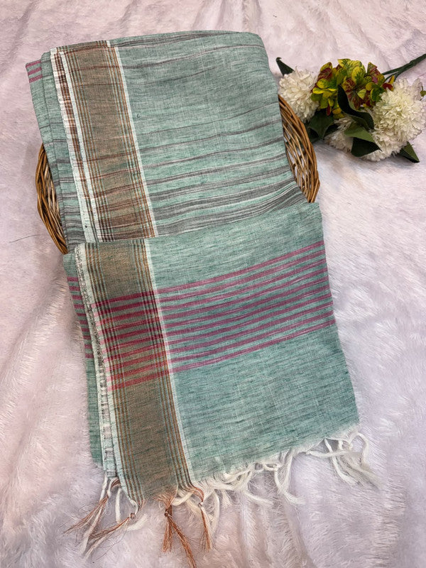 Dorothy cotton saree with zari and plain design
