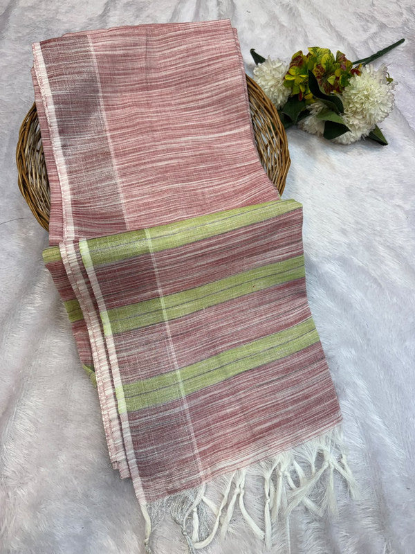 Dorothy cotton saree with zari and plain design