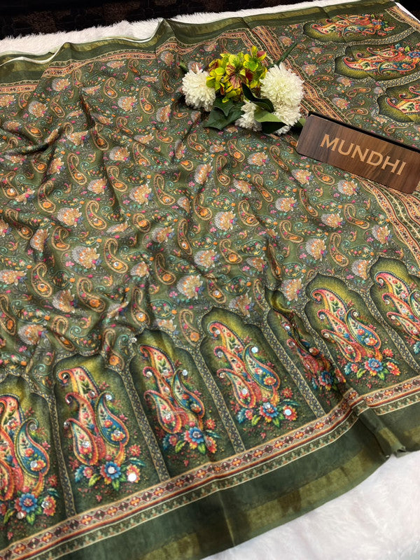 Rubina Mirror Fancy Saree in Fancy Silk with decorative mirror design