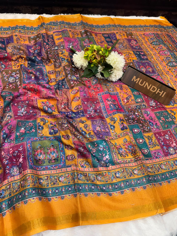 Rubina Mirror Fancy Saree in Fancy Silk with decorative mirror design