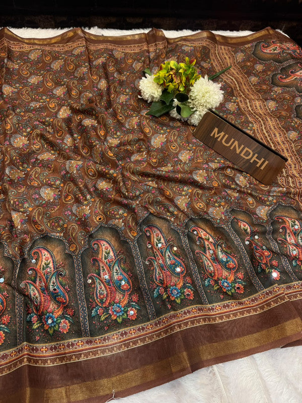 Rubina Mirror Fancy Saree in Fancy Silk with decorative mirror design