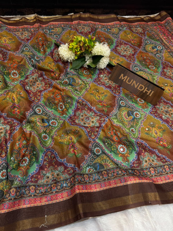Rubina Mirror Fancy Saree in Fancy Silk with decorative mirror design
