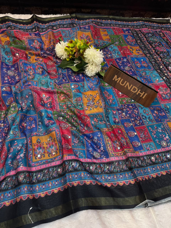 Rubina Mirror Fancy Saree in Fancy Silk with decorative mirror design