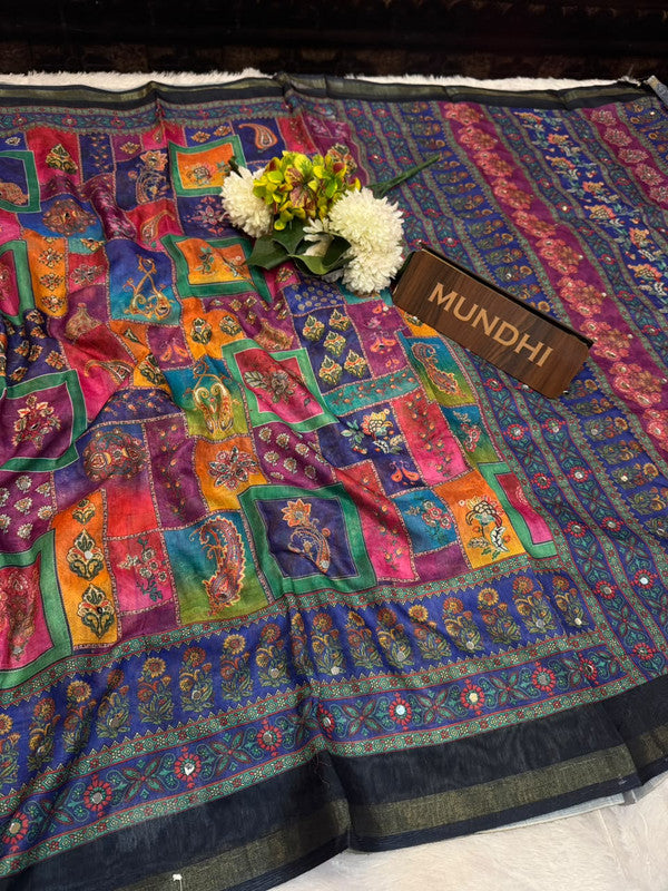 Rubina Mirror Fancy Saree in Fancy Silk with decorative mirror design