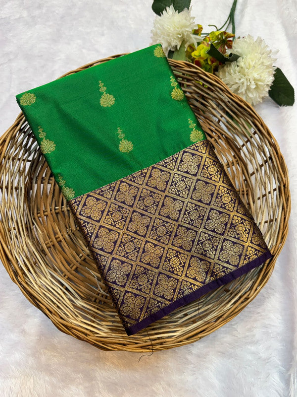 Mild Damage Vennila semi silk saree with traditional zari design