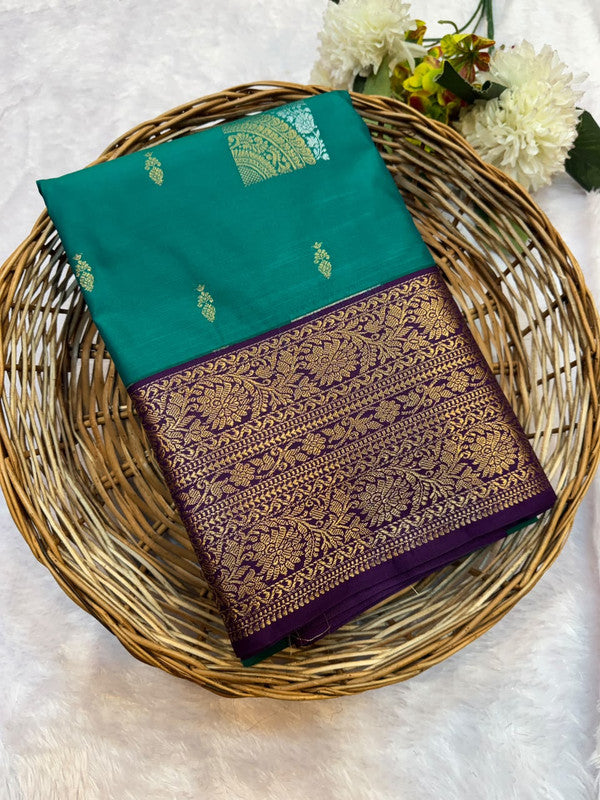 Mild Damage Vennila semi silk saree with traditional zari design