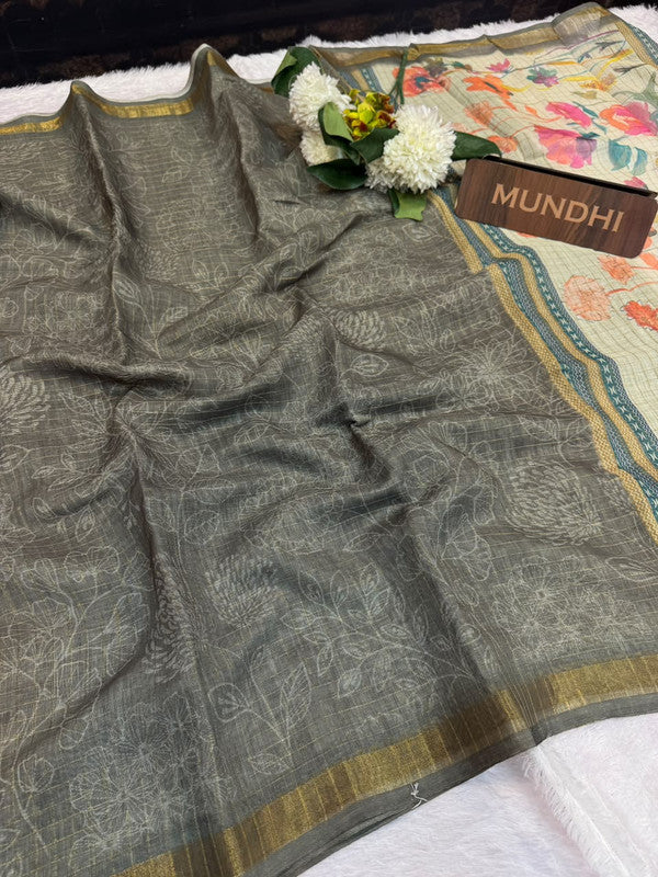 Kalanjali Fancy Saree with traditional zari design for women