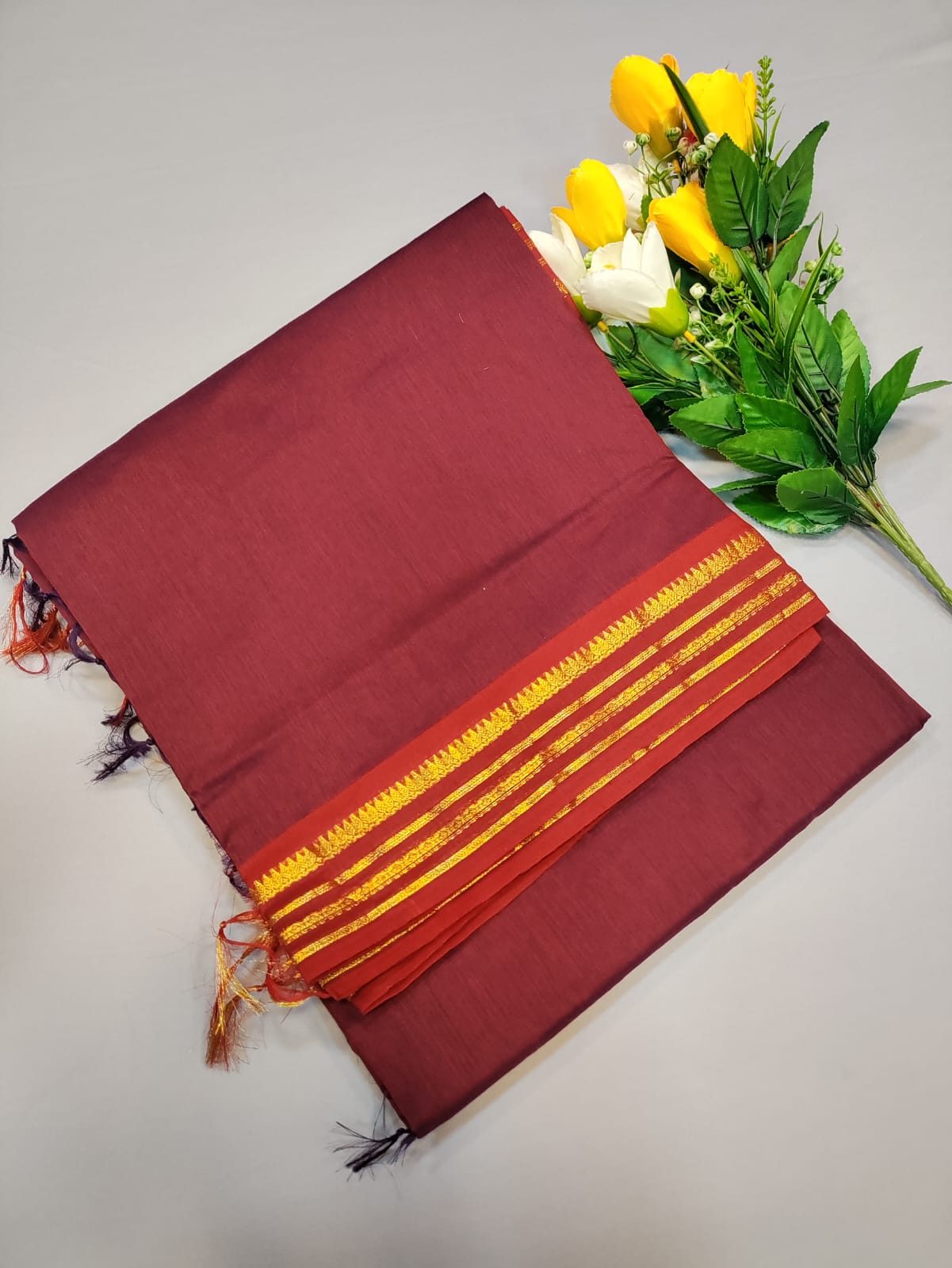 Plain Cotton Saree