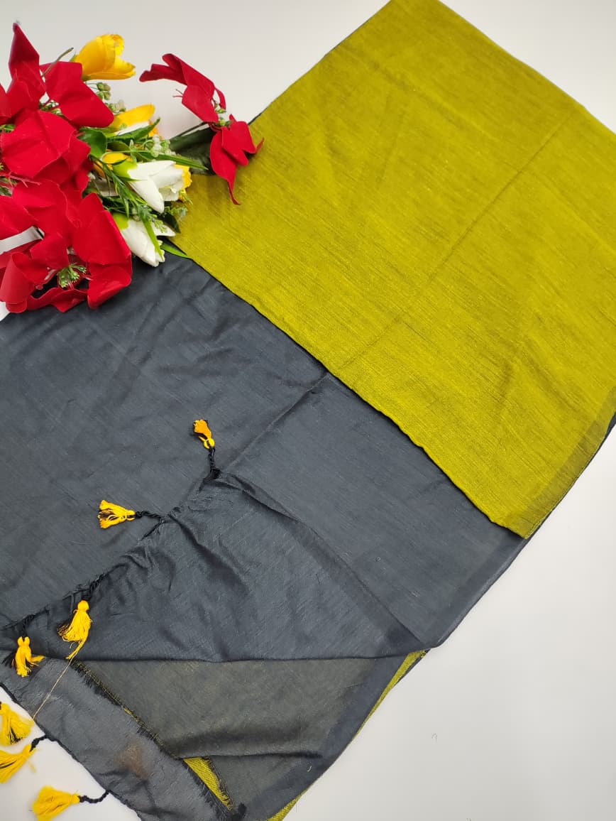 Jaipur Plain Cotton Saree JE66