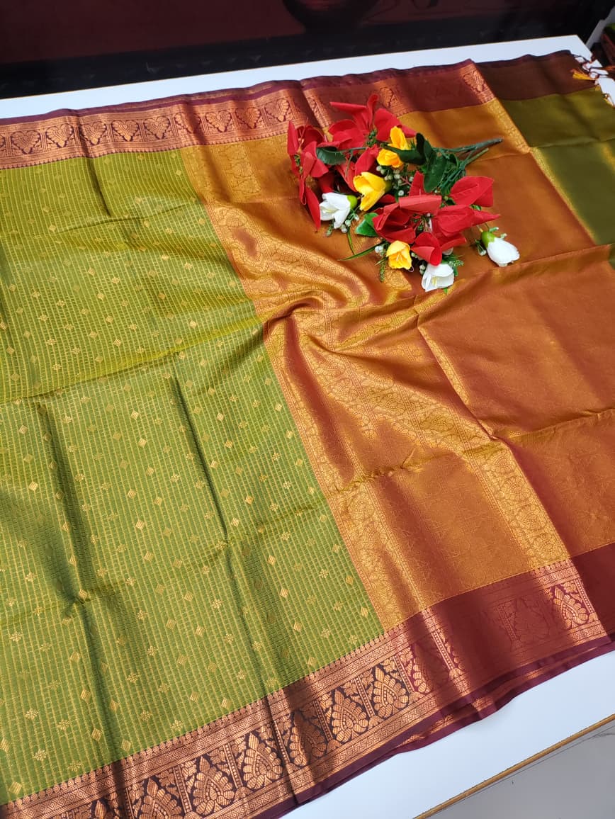 Rust Green Saree RUS01