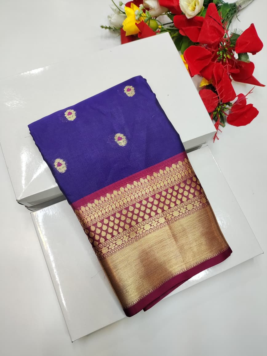 Rust Blue Saree RG22