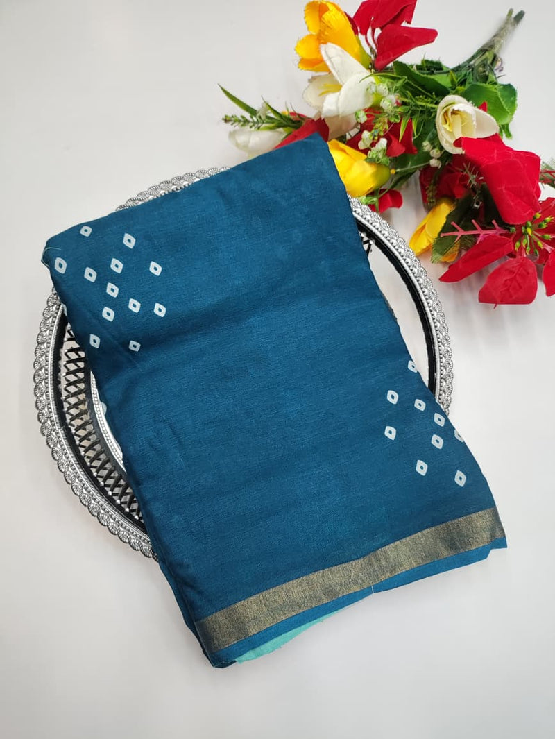 Malmal Cotton Saree for women in soft breathable lightweight cotton fabric with elegant traditional design suitable for daily wear and festive occasions, Front View Image