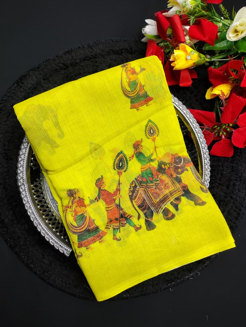 Summer Linen Cotton Saree FC01