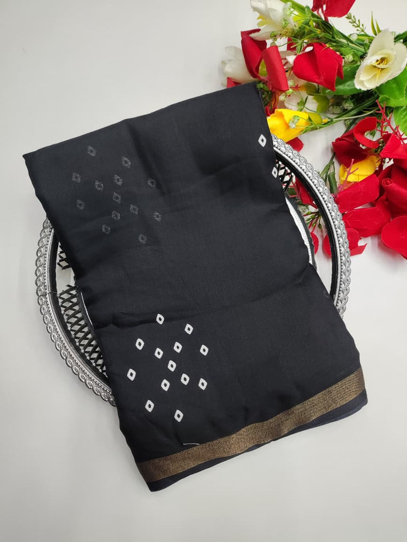 Malmal Cotton Saree for women in soft breathable lightweight cotton fabric with elegant traditional design suitable for daily wear and festive occasions, Front View Image