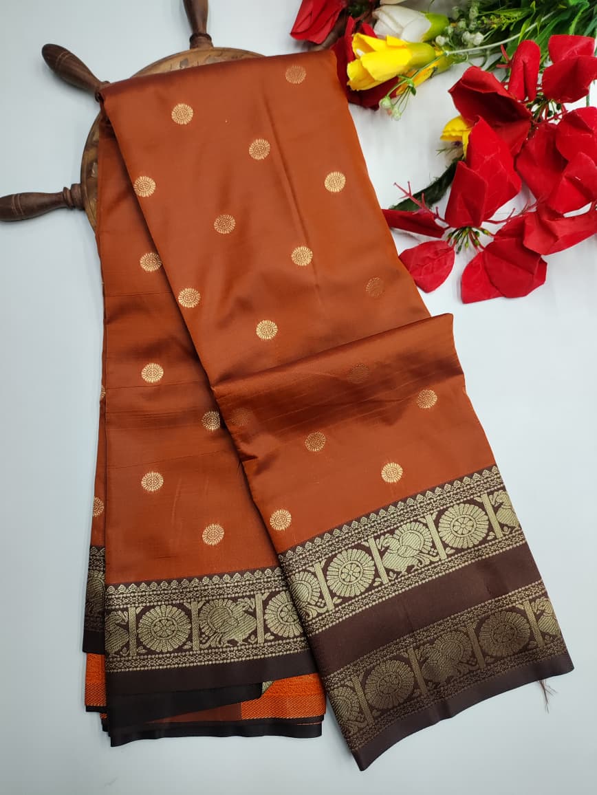 Rust Orange Saree RG50