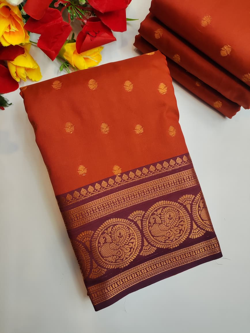 Rust Orange Saree RG52