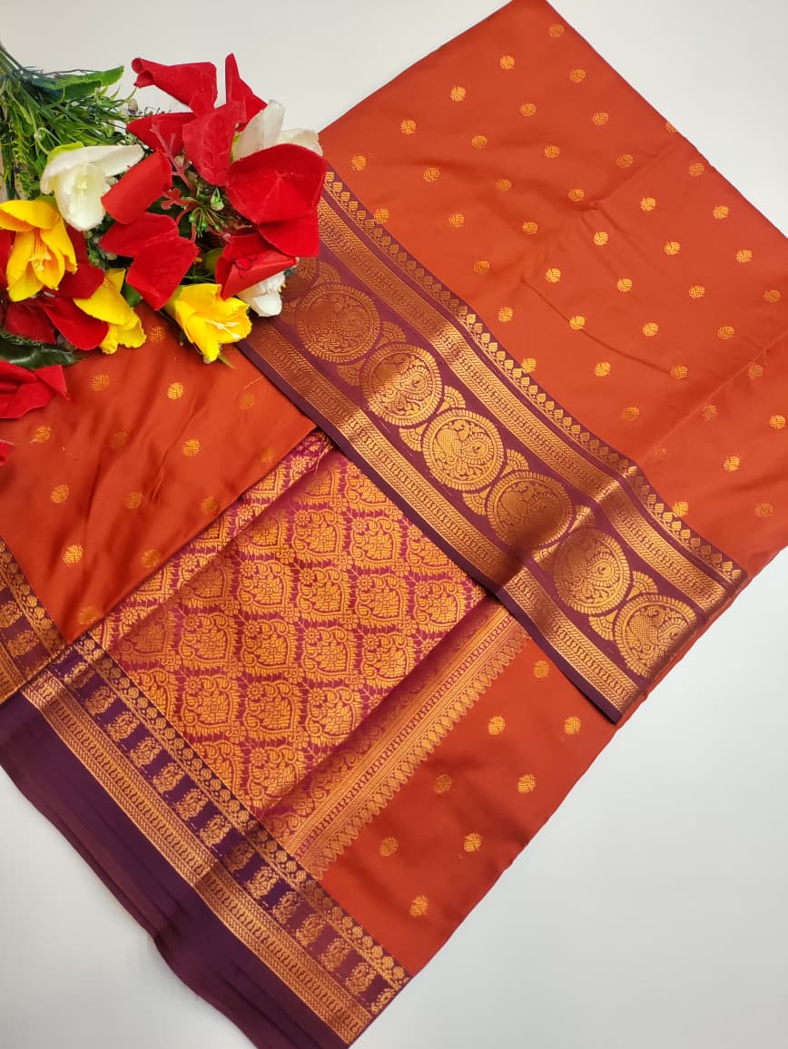 Rust Orange Saree RG52