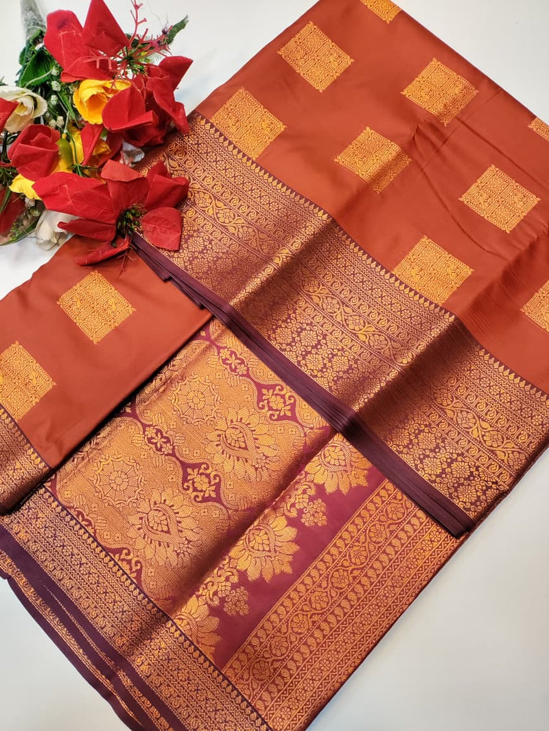 Rust Orange Saree RG53