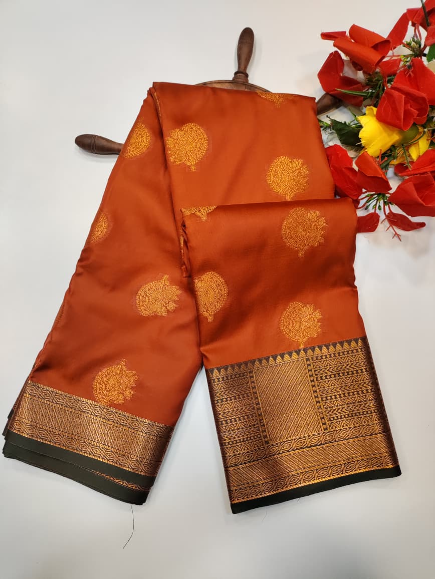 Rust Orange Saree RG54