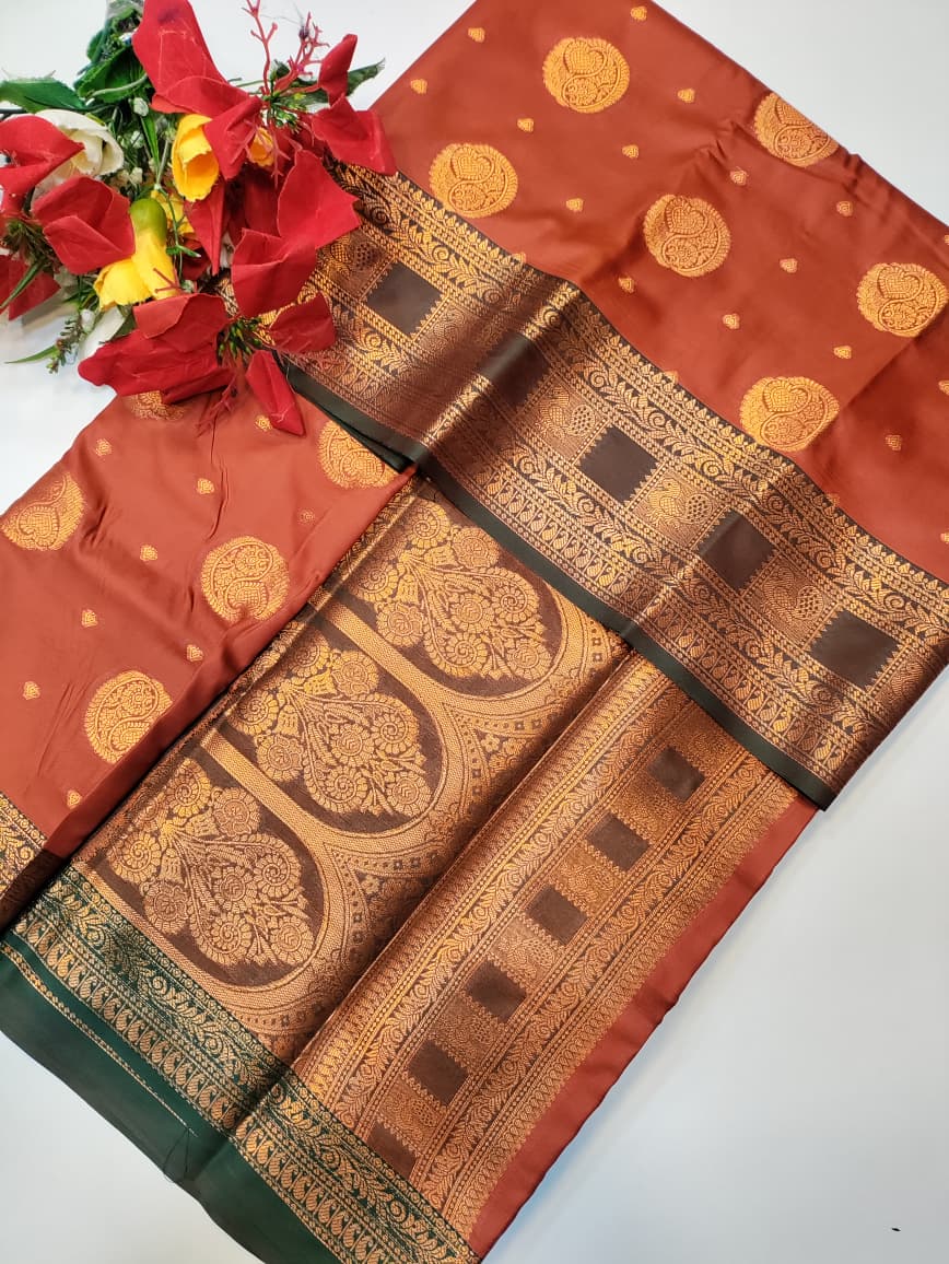 Rust Orange Saree RG55