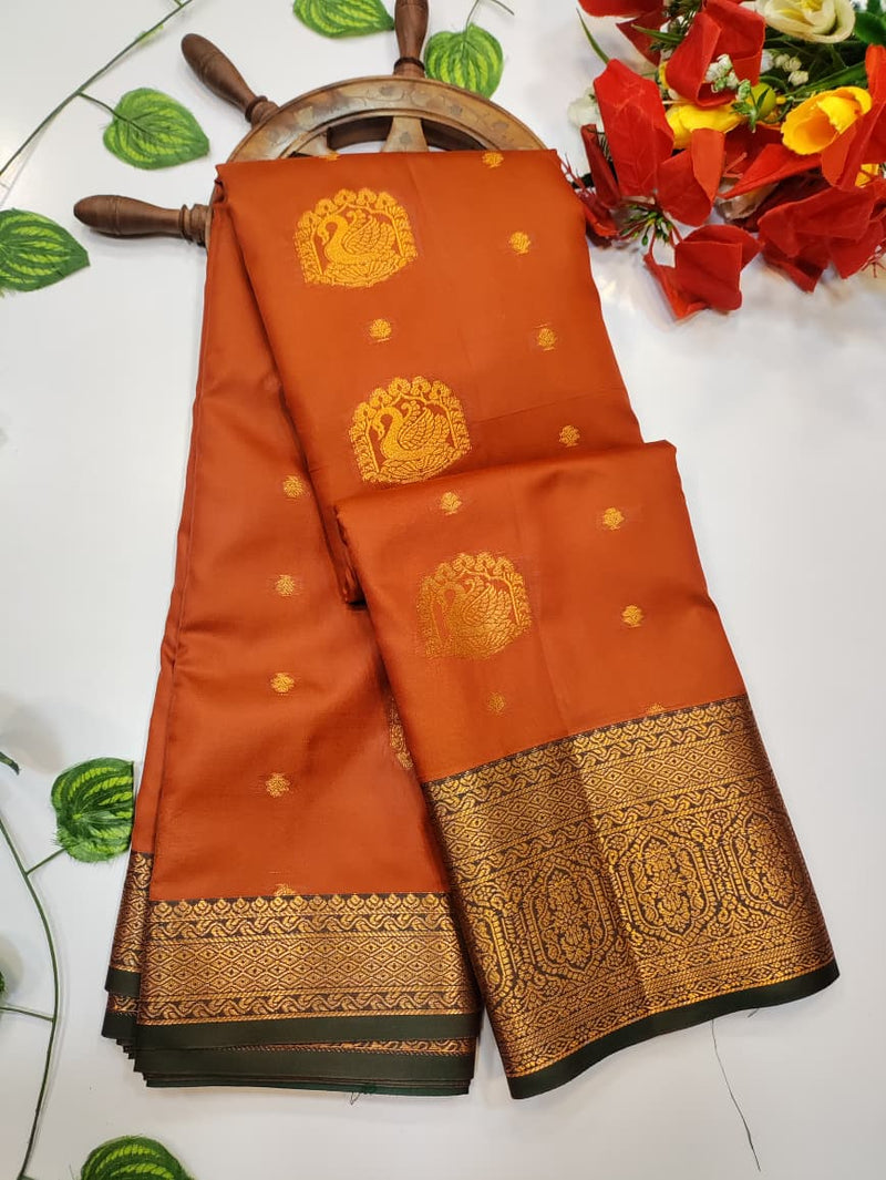 Rust Orange Saree RG56
