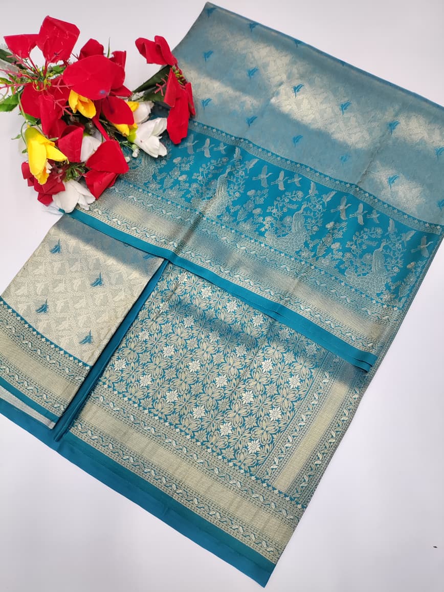 Premium Wedding Korvai Tissue saree for women featuring rich traditional bridal design in elegant tissue fabric suitable for weddings muhurtham and festive occasions