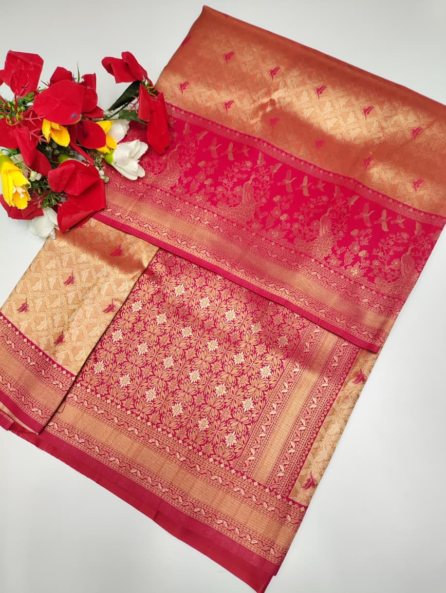 Premium Wedding Korvai Tissue saree for women featuring rich traditional bridal design in elegant tissue fabric suitable for weddings muhurtham and festive occasions
